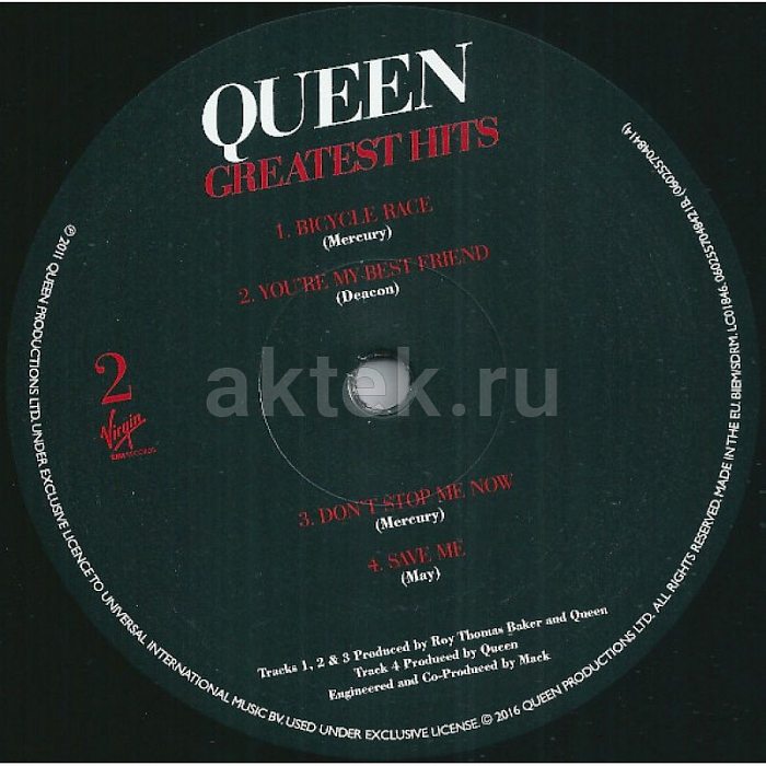 Виниловая пластинка QUEEN - GREATEST HITS 180 GRAM BLACK VINYL 12" 4