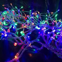 Гирлянда нить (прозрачный провод) NEON-NIGHT 100x4 Вт LED 10м мультиколор