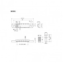 Gotoh GE101A-CK алюминиевый струнодержатель Stop Bar, чёрный хром 2
