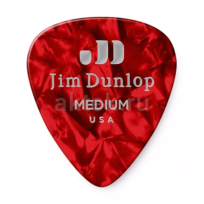 Dunlop 483P09MD Celluloid Red Pearloid Medium медиаторы, целлулоид, 12 шт