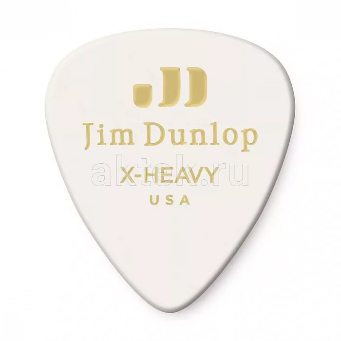 Dunlop 483P01XH Celluloid White Extra Heavy медиаторы, целлулоид, 12 шт