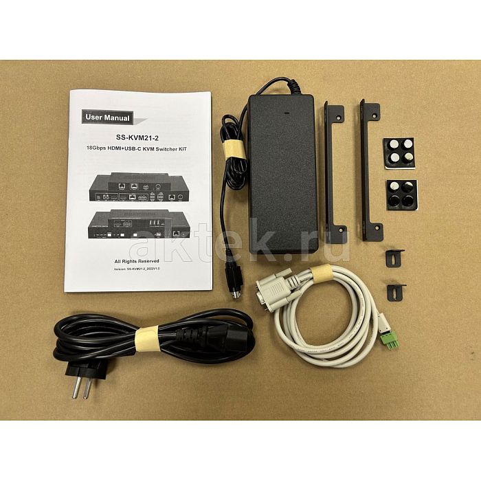 Digis SS-KVM21-2 коммутатор, 2×1, 4K, 60 Вт, HDMI 2.0, USB-C 3