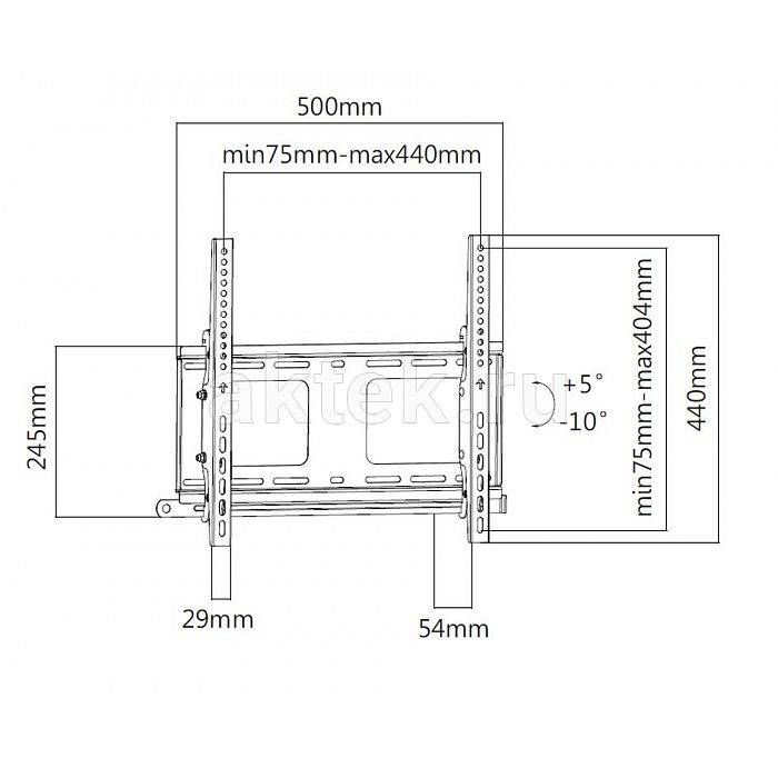 Exell EXi-H1244-AT Black противокражный кронштейн 32–55″, VESA 400×400, 107 кг 4