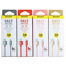 Кабель Micro USB AWEI CL-10 30cm серебро 2