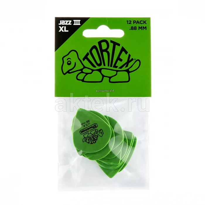 Dunlop 498P088 Tortex Jazz III XL медиаторы, 0,88 мм 4