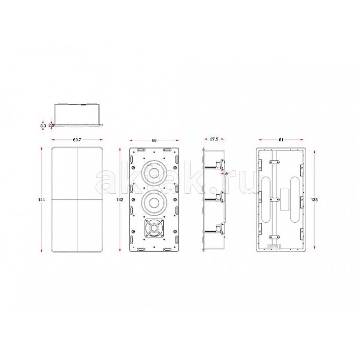 M&K Sound IW950 White пассивная встраиваемая АС 2×5,25″/25–400Вт 2