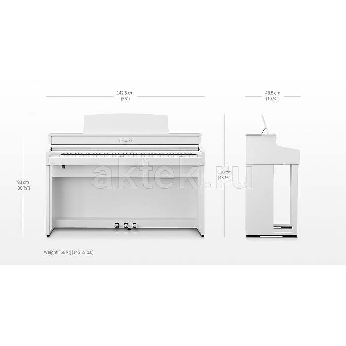 Kawai CA501 W цифровое пианино, 88 клавиш, молоточковая механика 4
