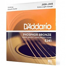 D'Addario EJ41 комплект струн двенадцатиструнной акустической гитары, 9–45 2