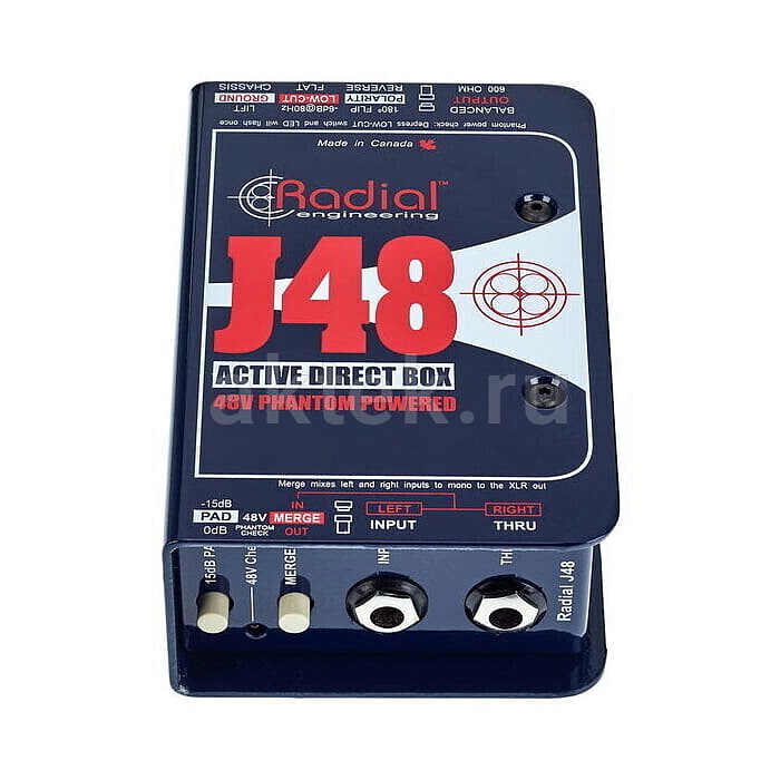 Директ-бокс Radial J48 1-channel Active 48v Direct Box 11