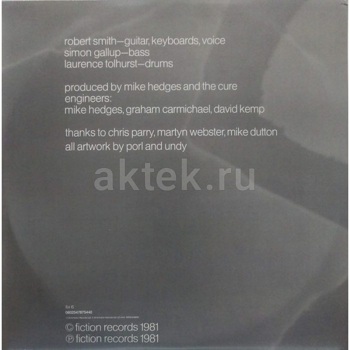 Виниловая пластинка THE CURE - FAITH 180 GRAM BLACK VINYL 12" 6