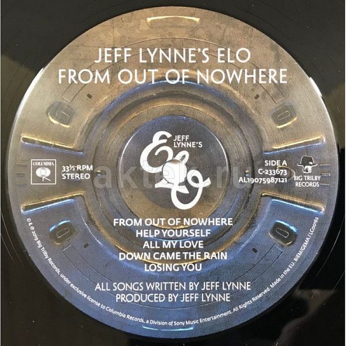 Виниловая пластинка ELECTRIC LIGHT ORCHESTRA - FROM OUT OF NOWHERE 180 GRAM BLACK VINYL 12" 3