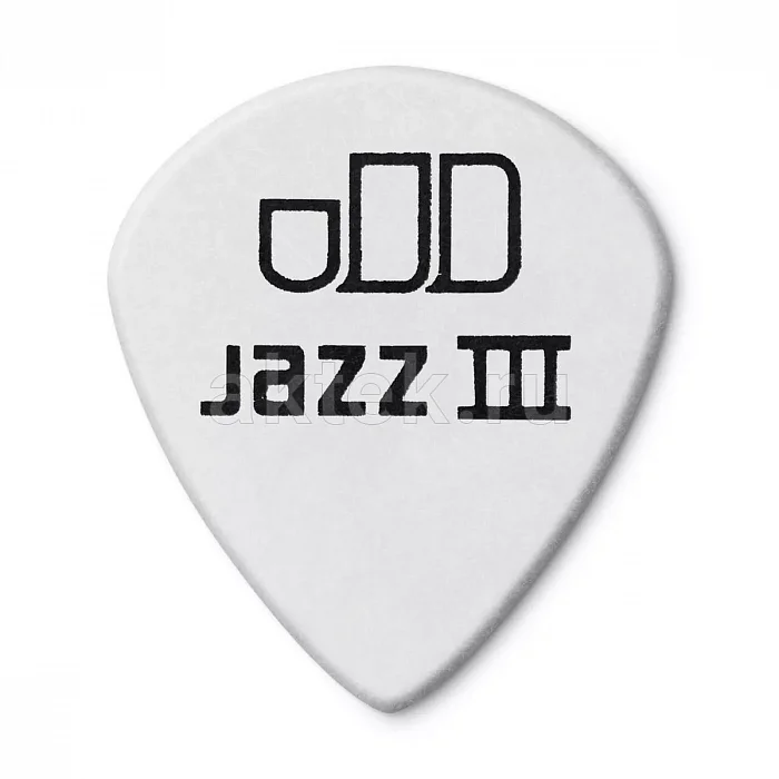 Dunlop 478P135 Tortex White Jazz III медиаторы, 1,35 мм 3