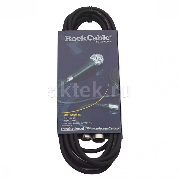 Rockcable RCL30305 D6 микрофонный кабель XLR, 5 м, Ø6 мм 2