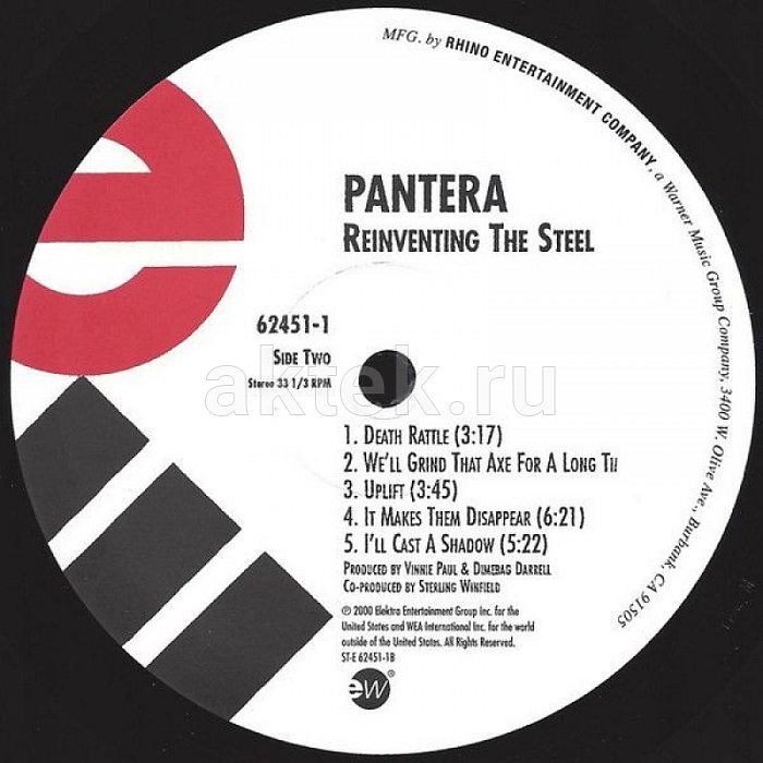 Виниловая пластинка PANTERA - REINVENTING THE STEEL BLACK VINYL 12" 4