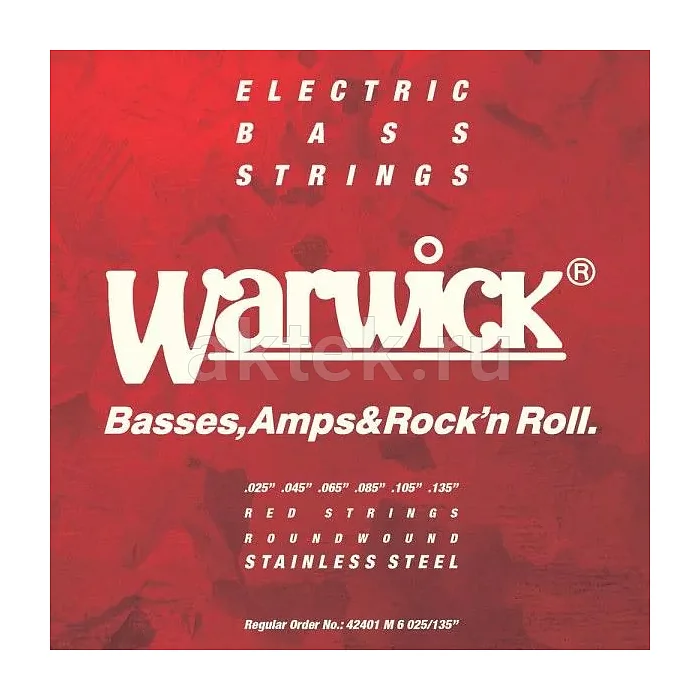 Warwick 42401 M6 комплект струн шестиструнной бас-гитары, 25–135