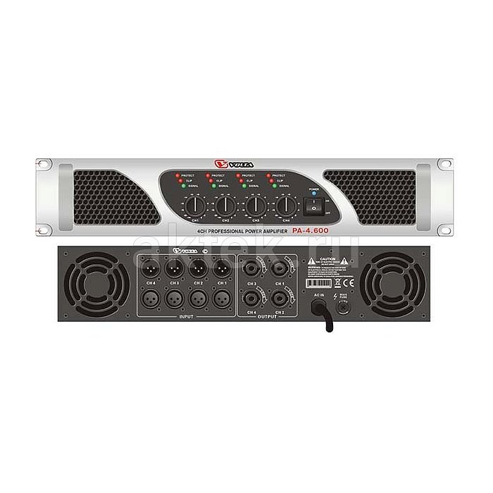 VOLTA PA-4.600 концертный усилитель мощности, 4×400 Вт, 4 канала 2