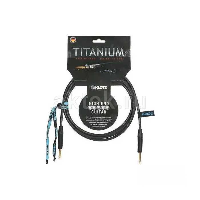 Klotz TI-0300PP TITANIUM гитарный кабель Jack–Jack, 3 м, двойной экран