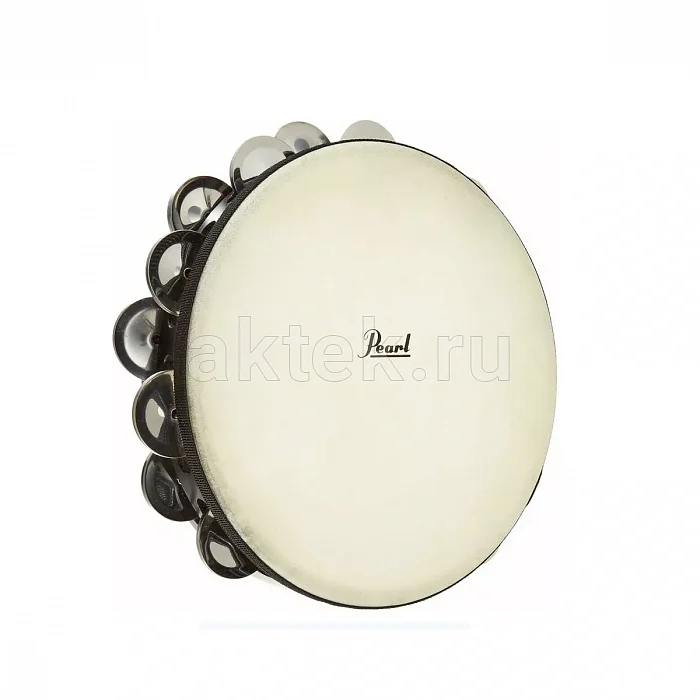 Pearl PETM-20 Elite Concert Tambourine двухрядный тамбурин с кожаной мембраной 3