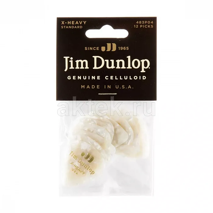 Dunlop 483P04XH Celluloid White Pearloid Extra медиаторы, целлулоид, extra heavy 4