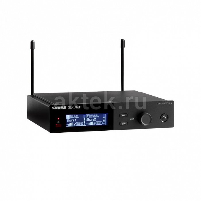 Shure SLXD4D+E двухканальный цифровой приёмник радиосистемы, 470–606 МГц 2