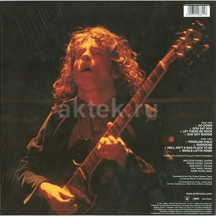 Виниловая пластинка AC/DC - LET THERE BE ROCK 180 GRAM BLACK VINYL 12" 2