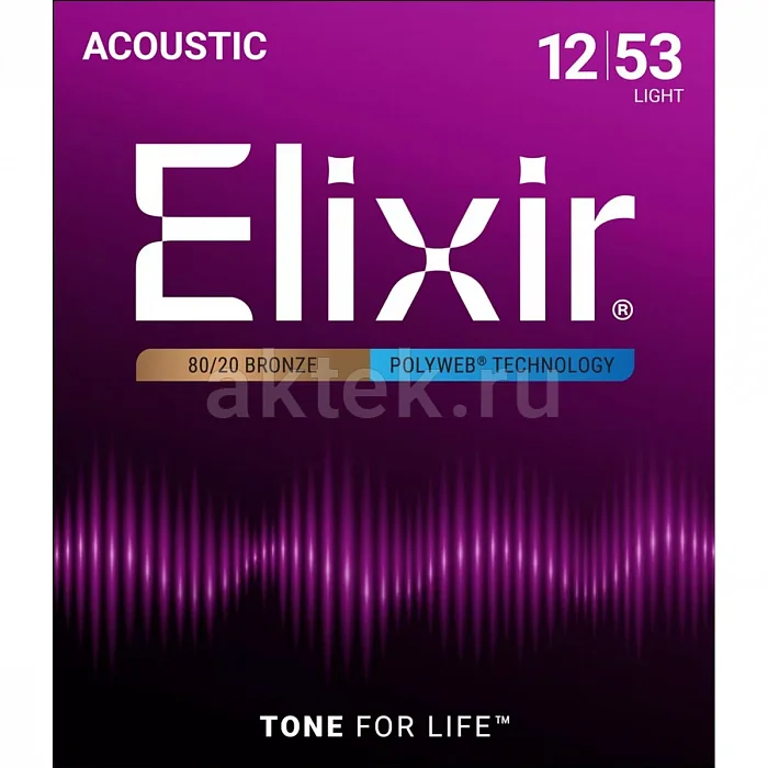 Elixir 11050 PolyWeb комплект струн, калибр 12-53, Light