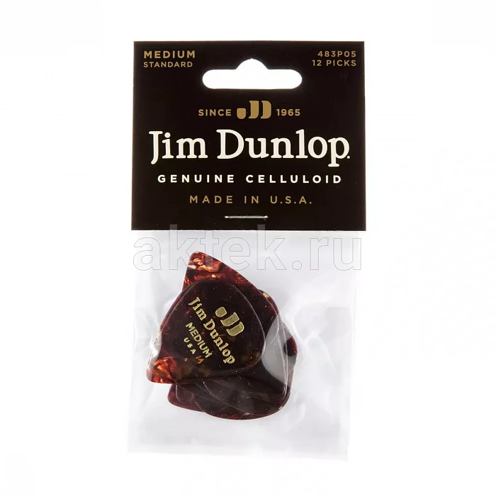 Dunlop 483P05MD Celluloid Shell Medium 12Pack медиаторы, целлулоид, 12 шт 4