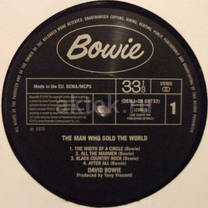 Виниловая пластинка DAVID BOWIE - THE MAN WHO SOLD THE WORLD 180 GRAM BLACK VINYL 12" 4