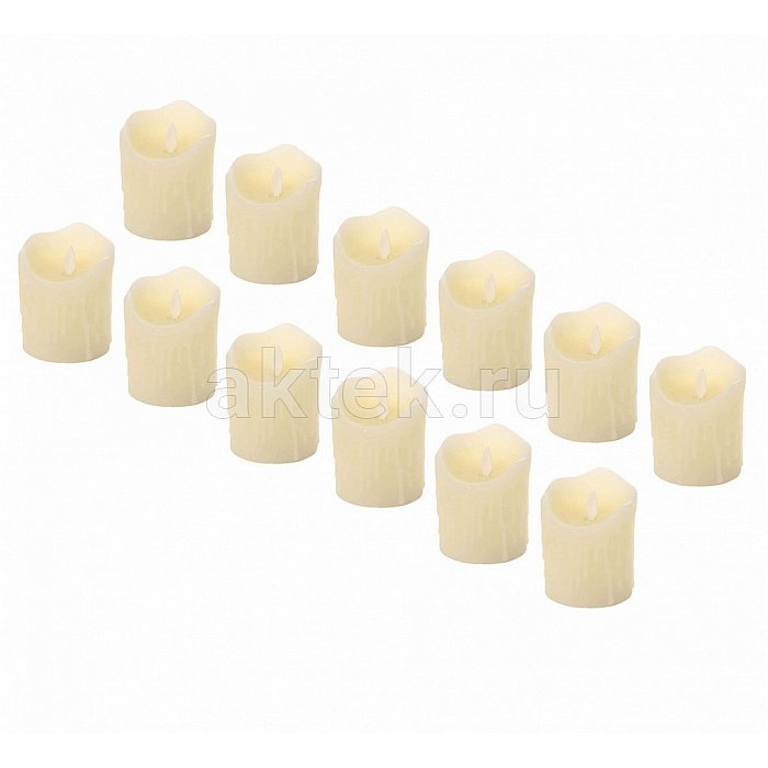 Светодиодные свечи набор 12шт. Candle LED Tongue слоновая кость