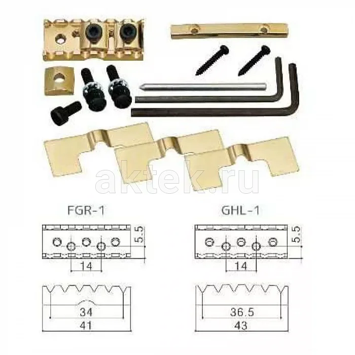 Gotoh FGR-1-C гитарный топлок 41 мм, сквозное крепление, хром