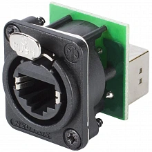 Neutrik NE8FDP-B панельный двухсторонний разъем RJ45 черненый корпус