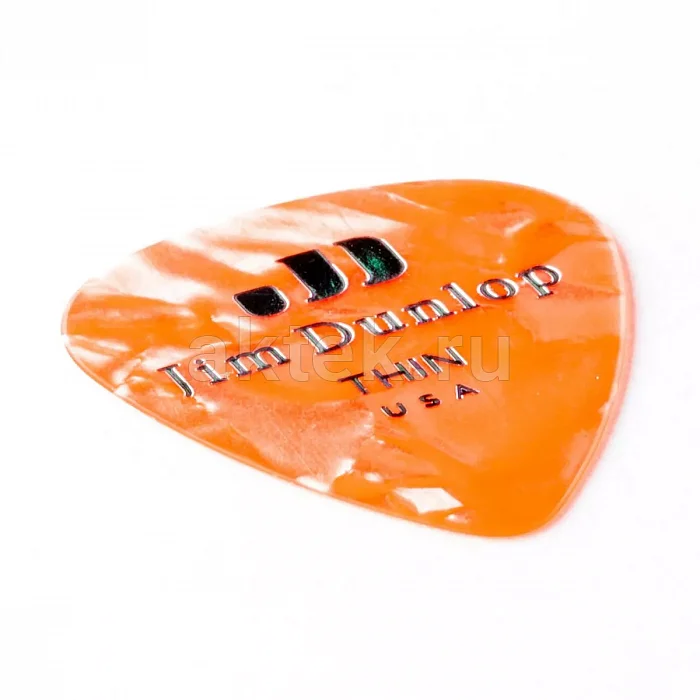 Dunlop 483P08TH Celluloid Orange Pearloid Thin медиаторы, целлулоид, 12 шт 2
