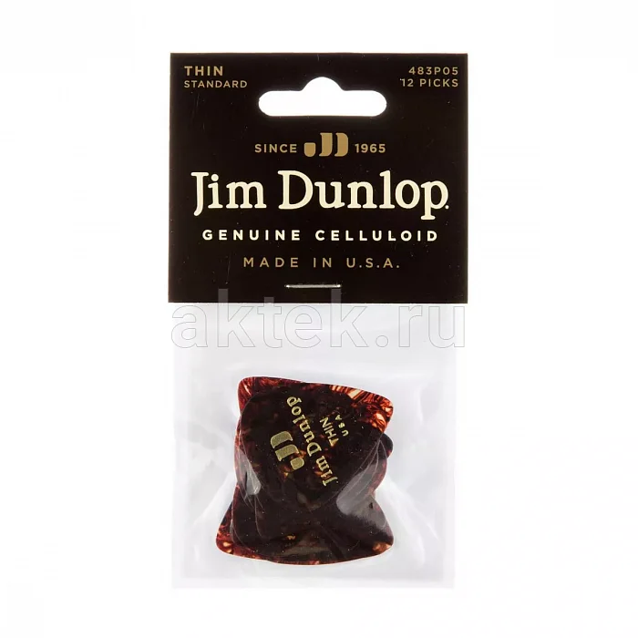 Dunlop 483P05TH Celluloid Shell Thin 12Pack медиаторы, целлулоид, 12 шт 4