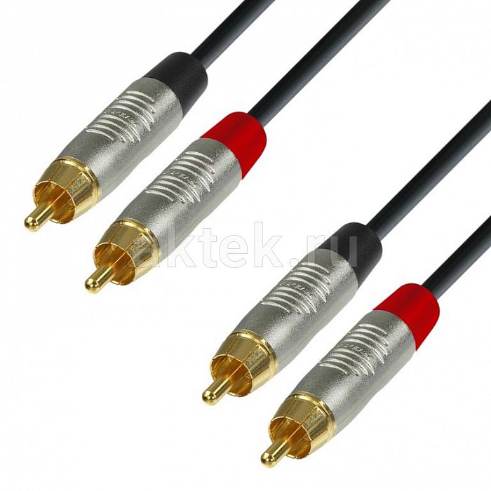 Adam Hall K4 TCC 0060 Black кабель 2×RCA-M–2×RCA-M 0.6м