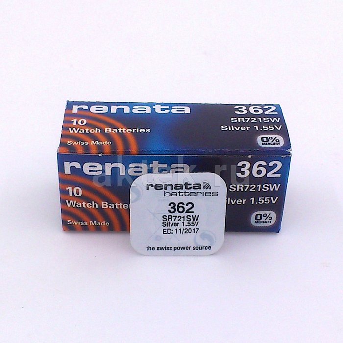 Часовая батарейка RENATA SR721SW 362 2