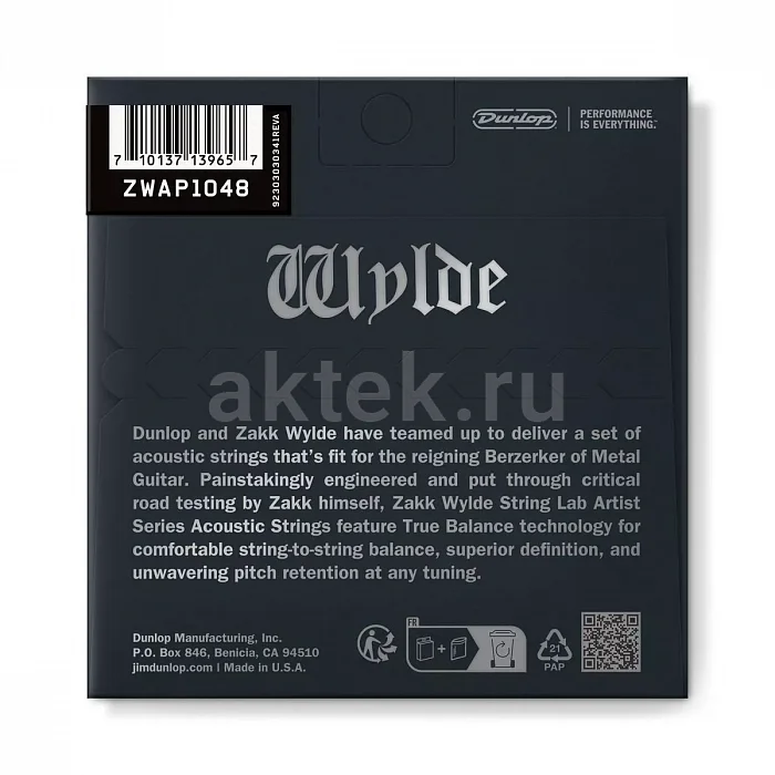 Dunlop ZWAP1048 Zakk Wylde комплект струн, калибр 10-48 2