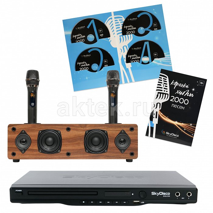 Домашний комплект караоке SkyDisco Karaoke Home Set Plus Final Bass Artifact: DVD-плеер, микрофоны, акустика, диск 2000 песен 9