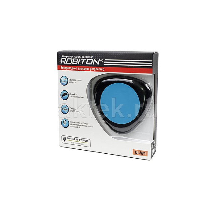 Беспроводное зарядное устройство ROBITON Qi-W1 BL1 3