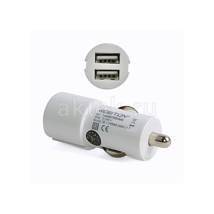 Блок питания ROBITON TwinUSB2400/Auto 2