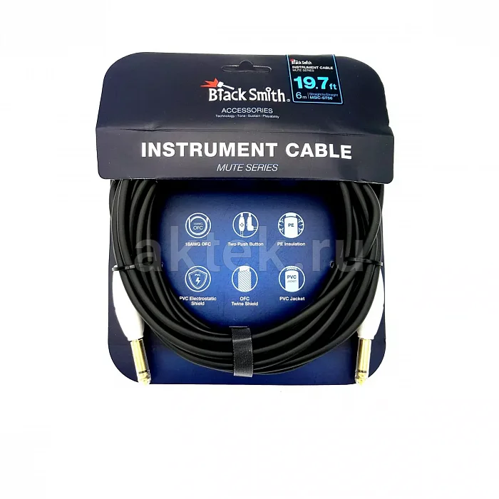 BlackSmith Instrument Cable Mute Series 19.7ft инструментальный кабель