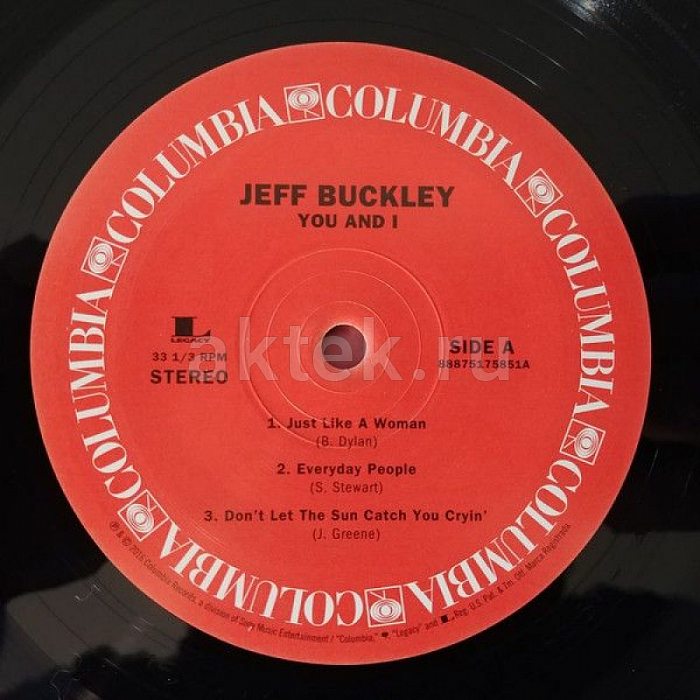 Виниловая пластинка JEFF BUCKLEY - YOU AND I 180 GRAM BLACK VINYL 12" 5