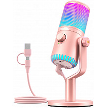 Maono DM30RGB (pink), конденсаторный USB микрофон, 24bit/48kHz