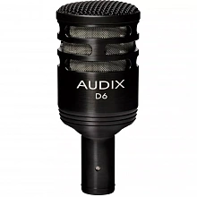 Audix D6 басовый микрофон, динамический капсюль, кардиоидная диаграмма, 144 дБ