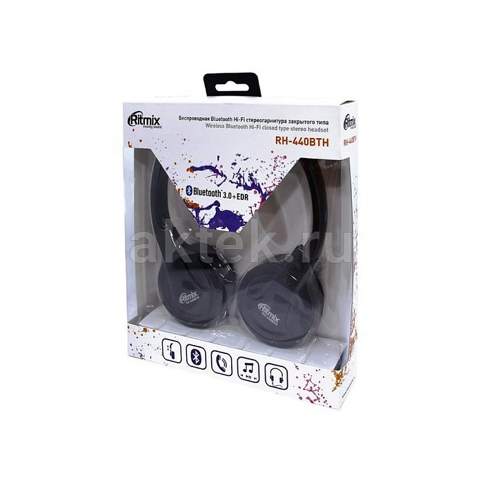 Беспроводные наушники с микрофоном Ritmix RH-440BTH 3