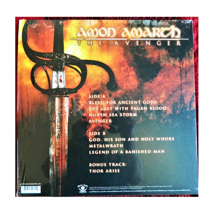 Виниловая пластинка AMON AMARTH - THE AVENGER 180 GRAM BLACK VINYL 12" 2