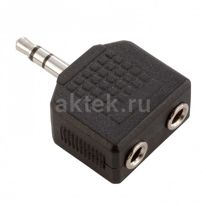 Adam Hall 7556 Black адаптер 2×TRS3.5-F-stereo–TRS3.5-M-stereo