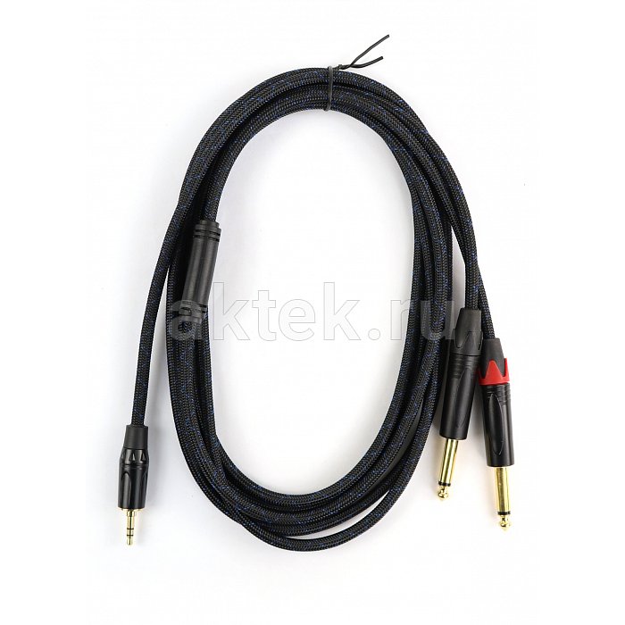 AuraSonics J35Y2J63-3 аудио Y-кабель jack 3,5 мм -> 2 x jack 6,35 мм, 3 м 3