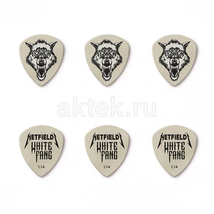 Dunlop PH122T114 Hetfield's White Fang медиаторы, 1,14 мм 2