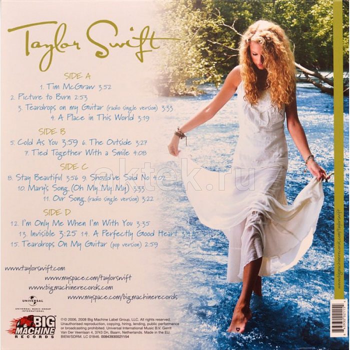 Виниловая пластинка TAYLOR SWIFT - TAYLOR SWIFT 180 GRAM BLACK VINYL 12" 4