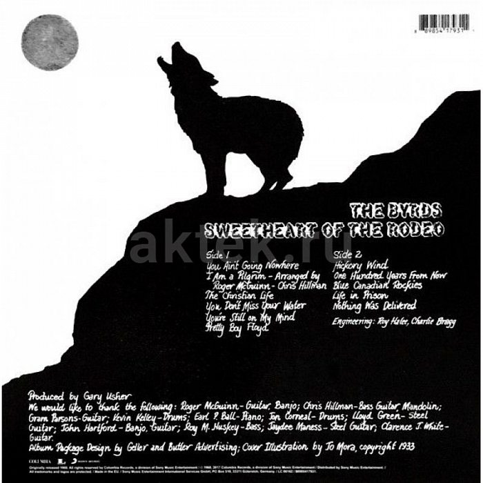 Виниловая пластинка THE BYRDS - SWEETHEART OF THE RODEO 180 GRAM BLACK VINYL 12" 2